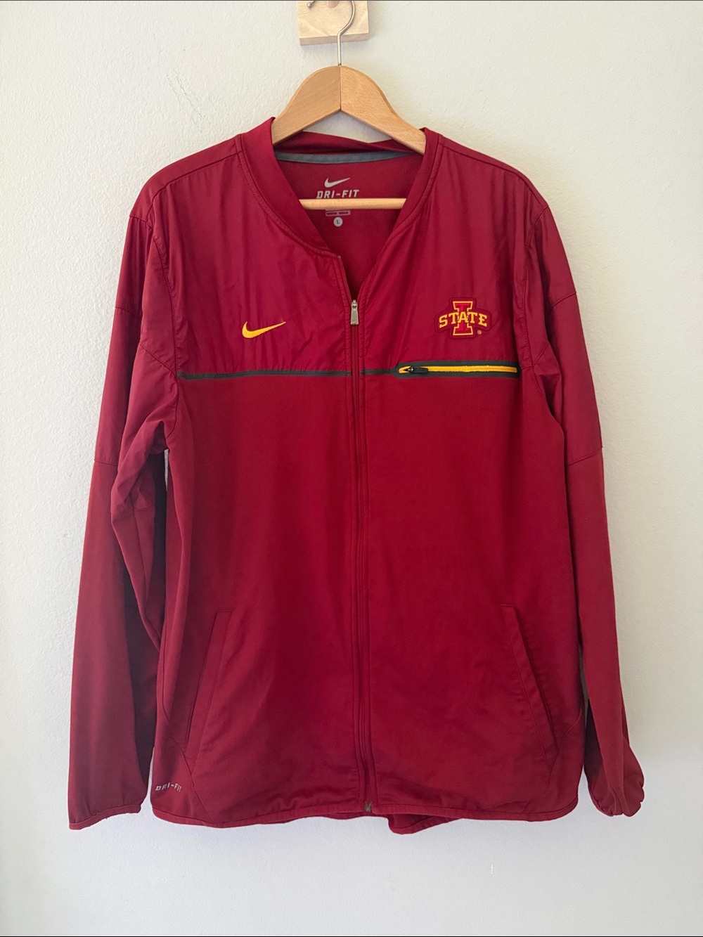 Nike Cardinal Red Iowa State Dri-FIT Full-Zip Performance Jacket